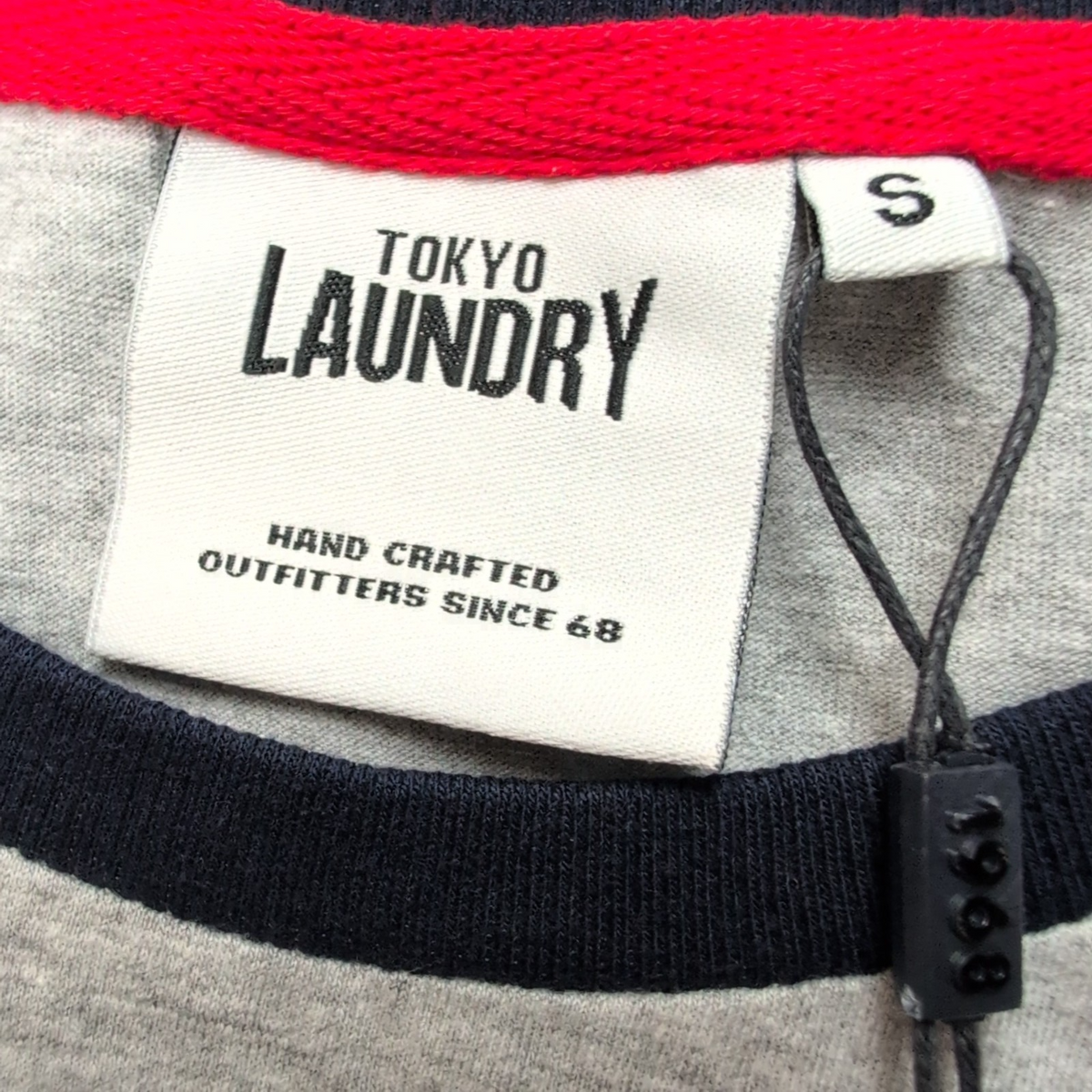 T-shirt Tokyo Laundry Taille S Gris Bleu Baseball 100% Coton Neuf Étiquette