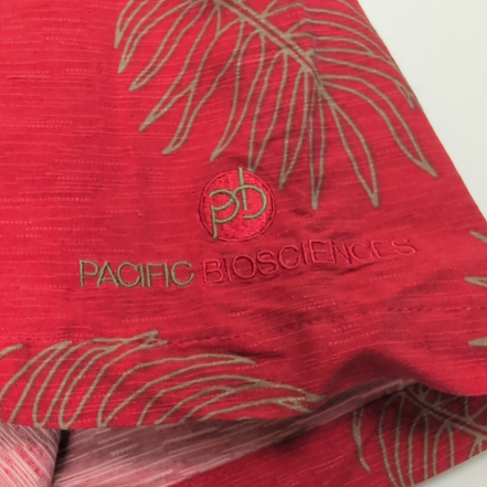 Chemise Hawaïenne Pacific Bioscience XL Soie Rouge Feuillage Manches Courtes