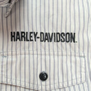 Chemise Harley Davidson M gris rayures aigle brodée Ride Hard biker rare