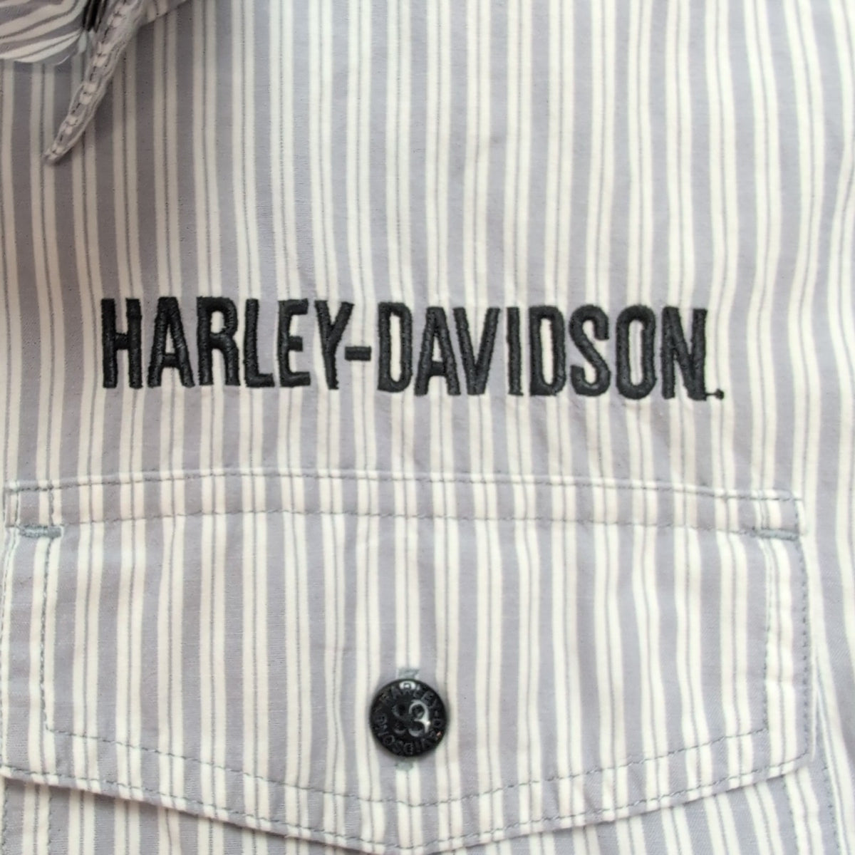Chemise Harley Davidson M gris rayures aigle brodée Ride Hard biker rare