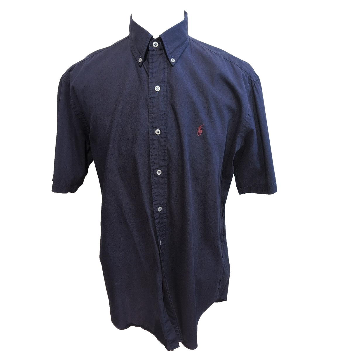 Chemise Ralph Lauren Blake Homme M Violet Profond Logo Rouge Manches Courtes