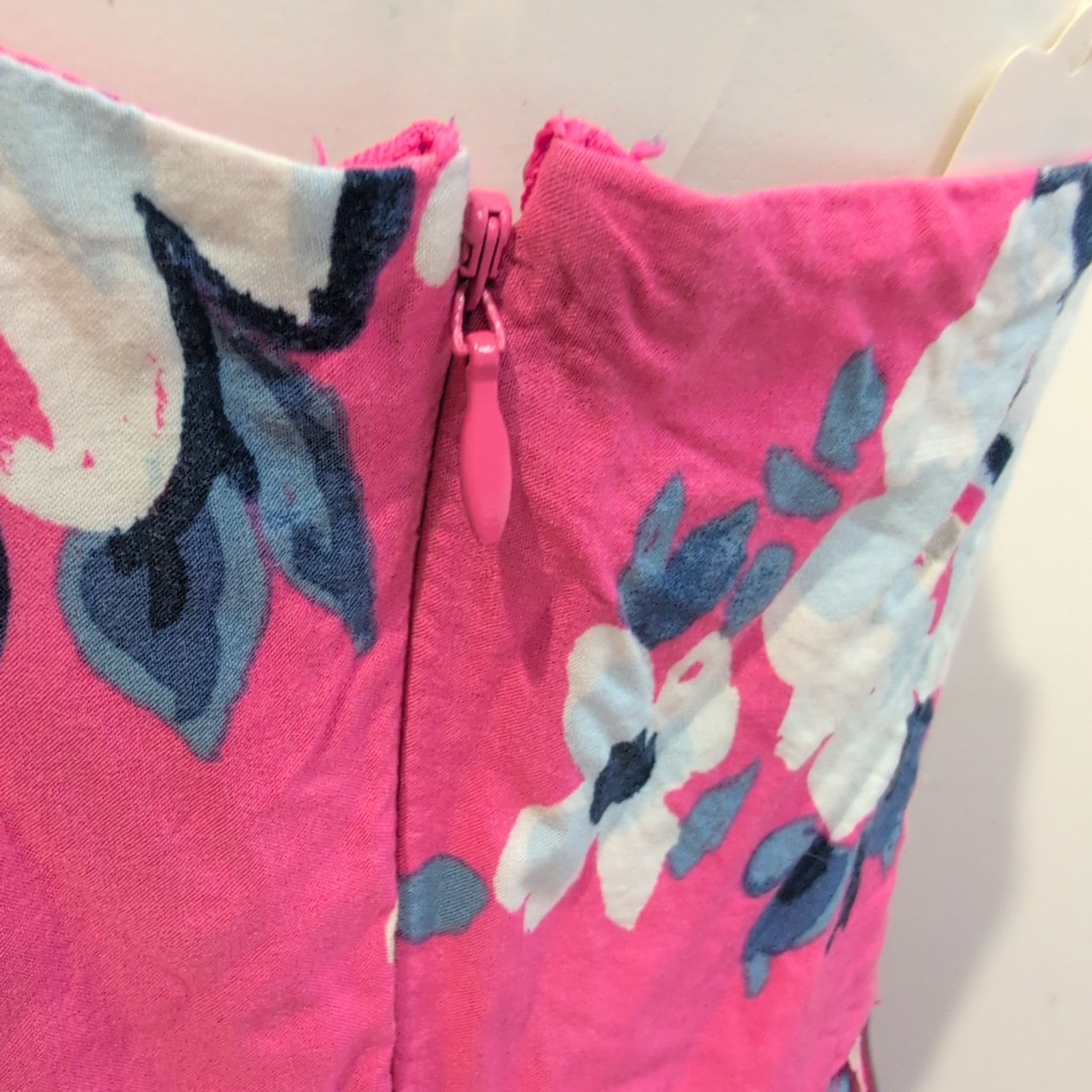 Robe d'été femme taille L rose vif à fleurs bretelles réglables viscose