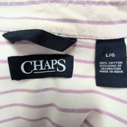 Chemise Chaps blanche à rayures lila taille L #53e