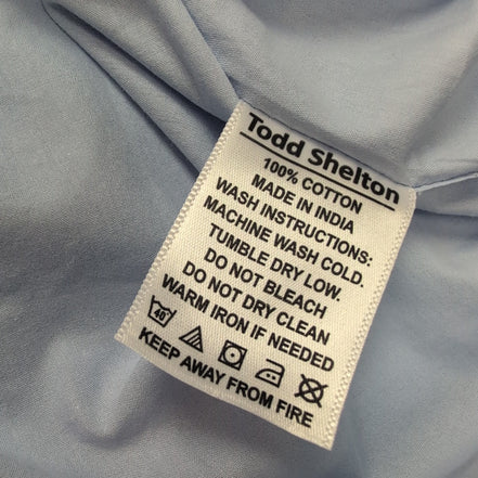 Chemise Todd Shelton M Neuve Étiquette Slim Fit Bleu Unie Manches longues