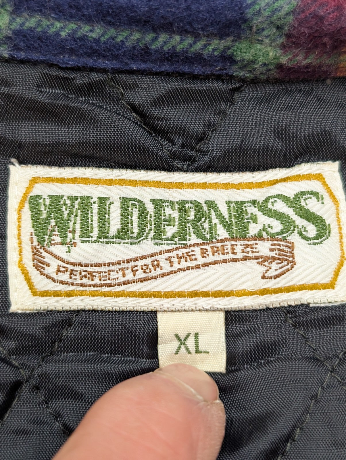 Wilderness Surchemise Flanelle Matelassée T.XL Veste Carreau Bordeaux Bleu |242S