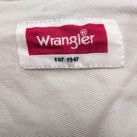 Chemise Wrangler Manches Courtes Crème à Poches Stretch Taille L