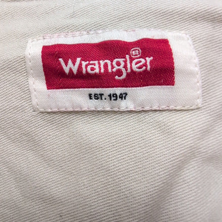 Chemise Wrangler Manches Courtes Crème à Poches Stretch Taille L