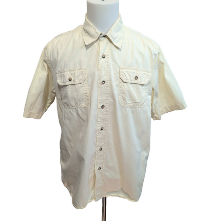 Chemise Wrangler Jaune Pâle Coton Manches Courtes 2 Poches Taille L