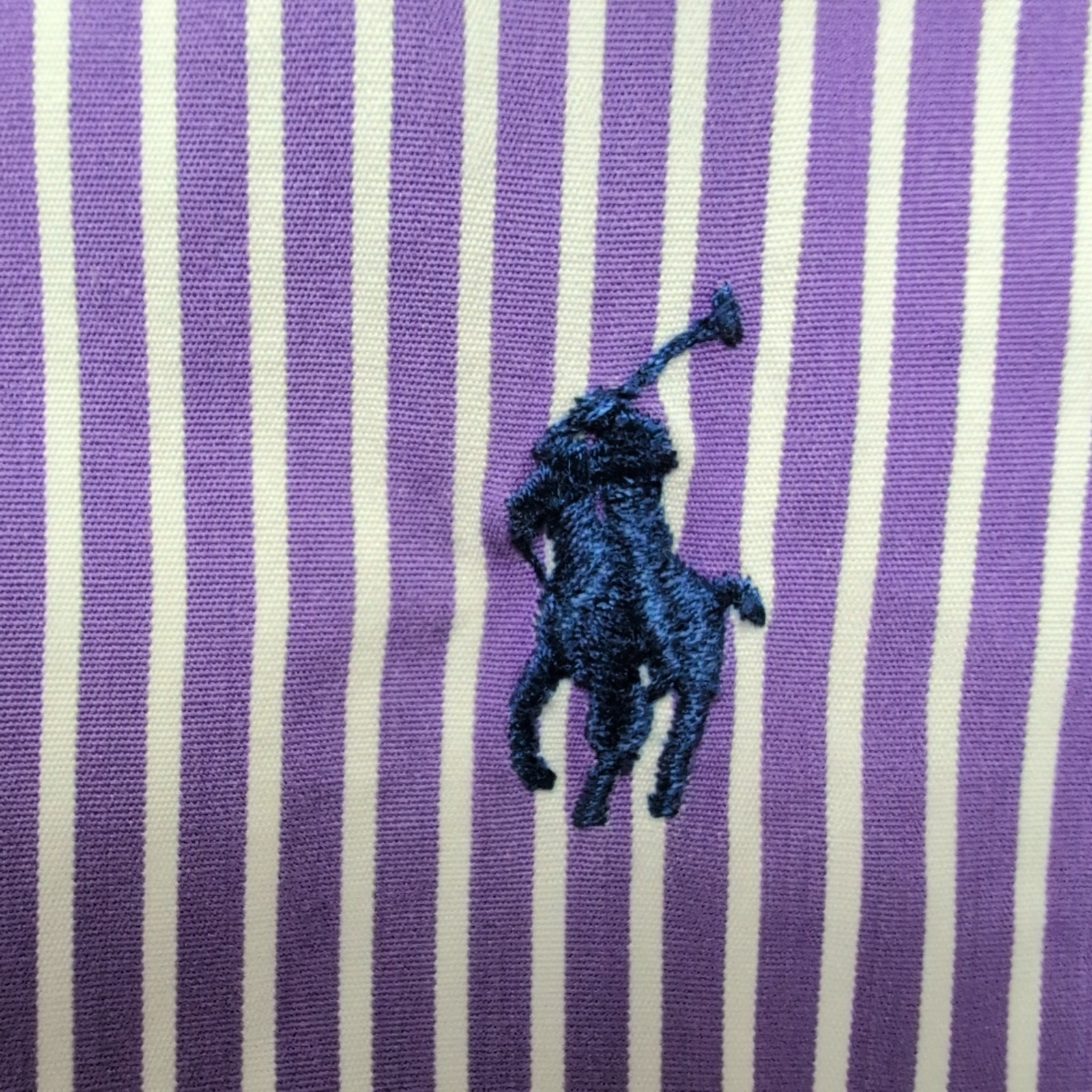 Chemise Polo Ralph Lauren Regent L Violet Rayures Slim Fit Shirt Col Classique