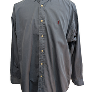 Chemise Ralph Lauren Blake L Bleu Foncé Logo Rouge Shirt Button Down