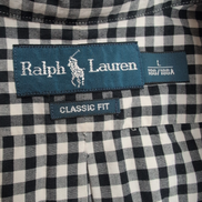 Chemise Ralph Lauren Classic Fit L Vichy Bleu Noir Manches Courtes
