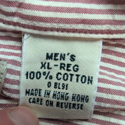 Chemise L.L. Bean à rayures rouges manches courtes taille XL #115e