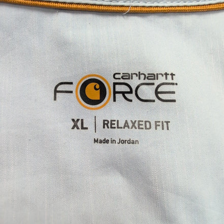 Chemise Carhartt Force Relaxed Fit XL Bleu uni 5 Poches Ventilée manches rétract