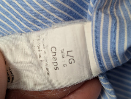 Chemise CHAPS bleu à rayures taille L #257ms