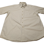 Chemise manches courtes L.L. Bean crème uni Vintage Homme taille L