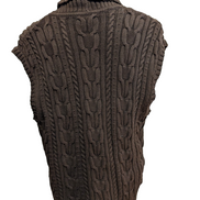Pull Sans Manches CHAPS Femme Marron Col Roulé sans manches Taille M 100% Coton
