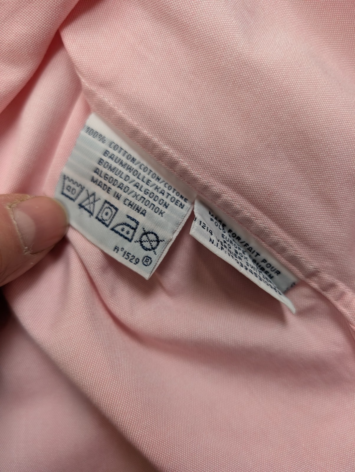 Chemise Polo Ralph Lauren Custom Fit Rose Pâle Logo Bleu Ciel  Taille L