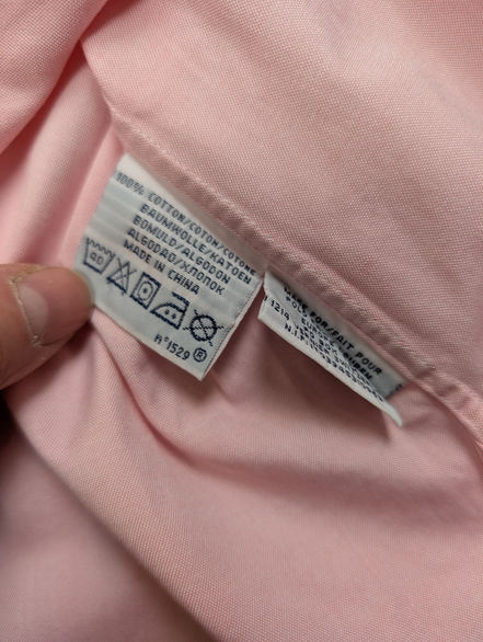 Chemise Polo Ralph Lauren Custom Fit Rose Pâle Logo Bleu Ciel  Taille L