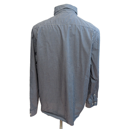 Chemise Nautica XL Bleu Foncé Carreaux Coton Logo Brodé Poche