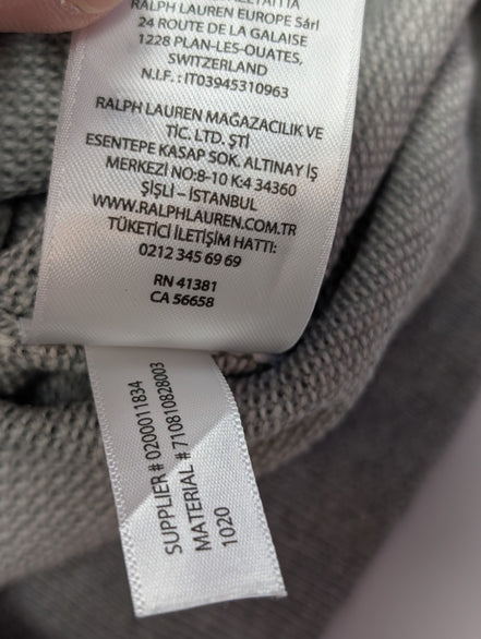 Gilet Polo Ralph Lauren sans manches gris zippé coton Pima taille M