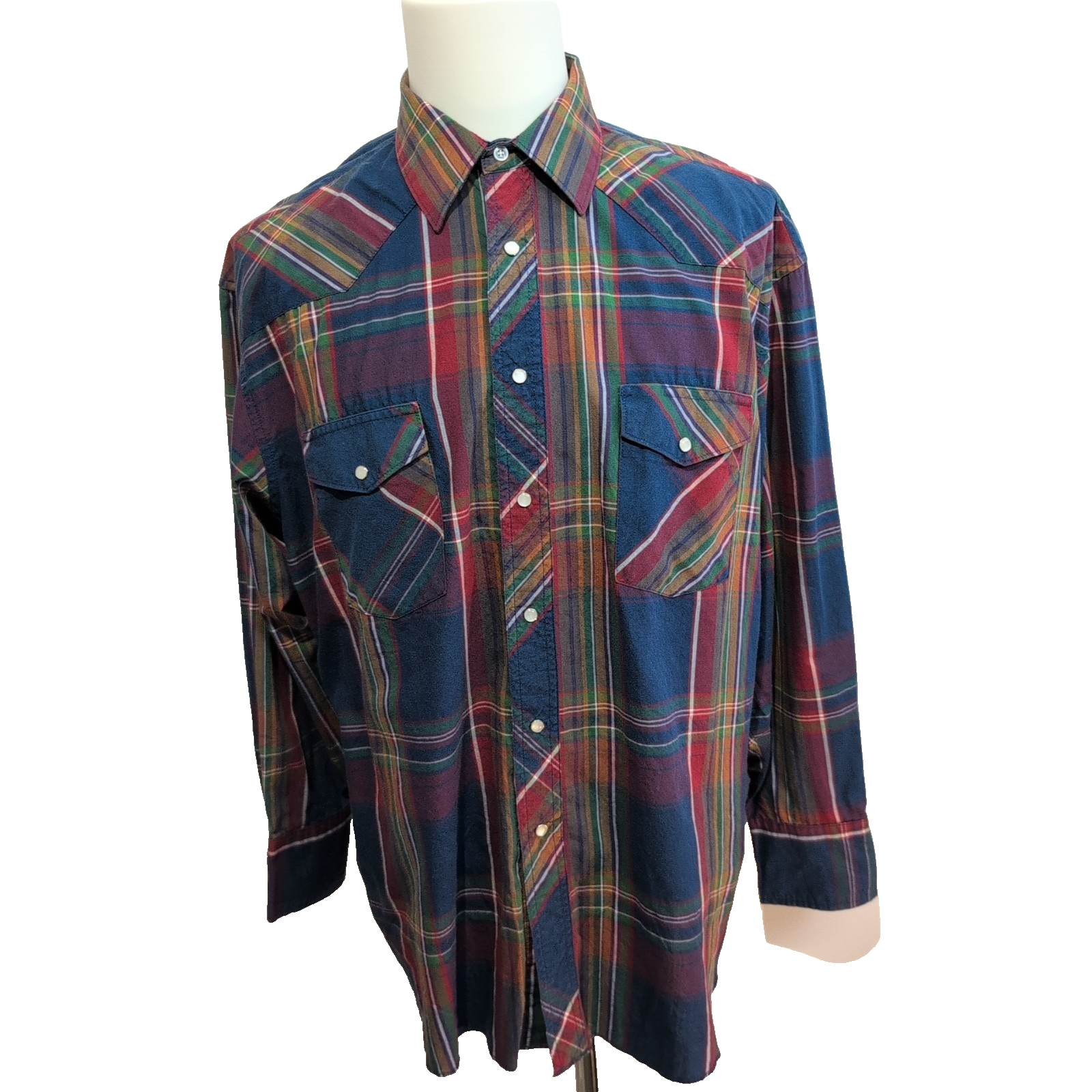 Chemise WRANGLER Western à Carreaux Tartan avec Poches Manches Longues - T.XL