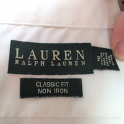 Chemise Lauren Ralph Lauren 2XL blanche Classic Fit coton unie manches longues