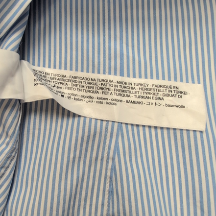 Chemise Massimo Dutti Easy Iron bleu rayures manches longues M L