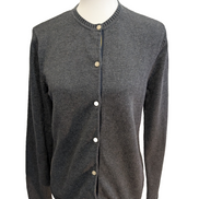 Gilet Femme Tommy Hilfiger Gris - Col Rond & Boutons - Taille L