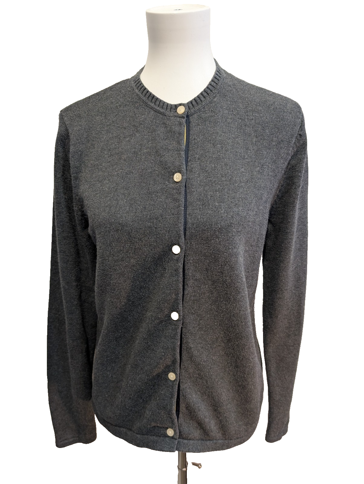 Gilet Femme Tommy Hilfiger Gris - Col Rond & Boutons - Taille L