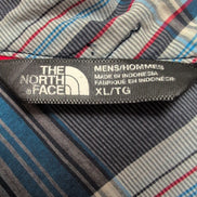 Chemise The North Face XL Bleu Gris Carreaux Nylon Col Officier Manches courtes