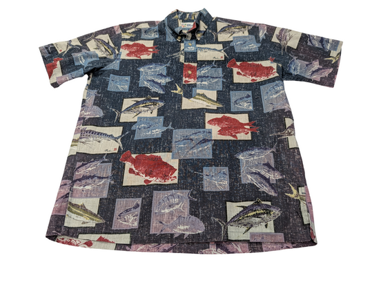 Chemise / Polo hawaïenne Reyn Spooner poissons manches courtes taille S #700 haw