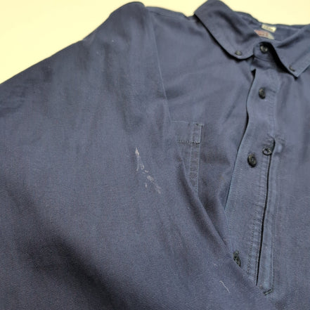 Chemise Carhartt 2XL Tall Relaxed Fit Bleu Marine 2 Poches Zip manches courtes