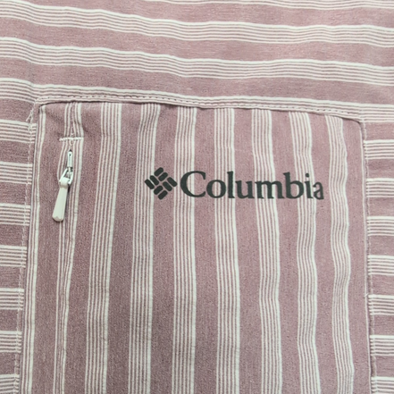Chemise Columbia Omni Shade M bordeaux rayures manches courtes UV
