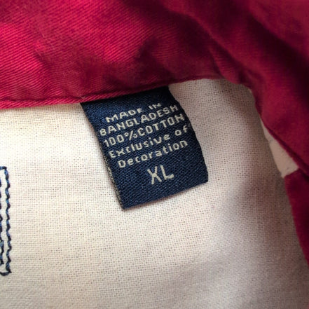 Chemise Wrangler Manches Courtes Rouge à Poches Taille XL