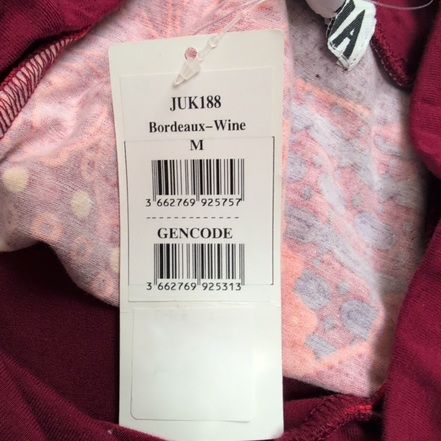 Jupe Femme M Kéawa Bordeaux Fleurie Évasée Neuve avec Étiquette