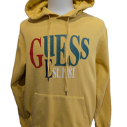Sweat à capuche Guess Originals Jaune Grands Logos Taille M