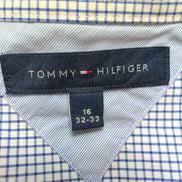 Chemise Tommy Hilfiger Homme Taille L Bleue Petits Carreaux Coton Poche