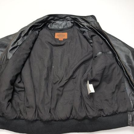 Blouson Cuir Femme XS Canada Sportswear TP Noir Bomber Racing Vintage |52c