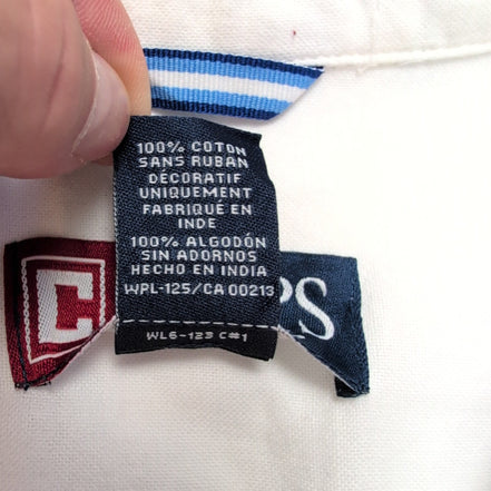 Chemise Chaps blanche taille XXL uni manches longues homme