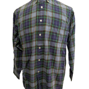 Ralph Lauren Chemise Homme M Vert Bleu Carreaux Flanelle Légère Blake