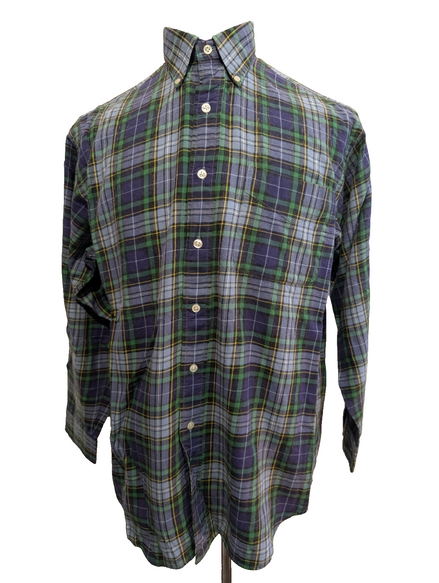 Ralph Lauren Chemise Homme M Vert Bleu Carreaux Flanelle Légère Blake
