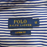 Chemise Polo Ralph Lauren bleue à rayures enfant Taille 12 L custom Fit