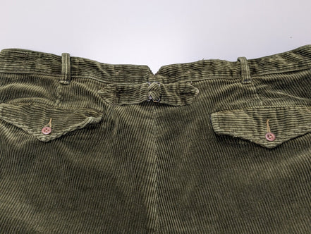 Pantalon Velours côtelé Polo Ralph Lauren W42 L30 Vert Bouteille Vintage