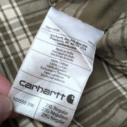 Chemise Carhartt Relaxed Fit 2XL Carreaux Kaki Manches courtes Poche Stylo