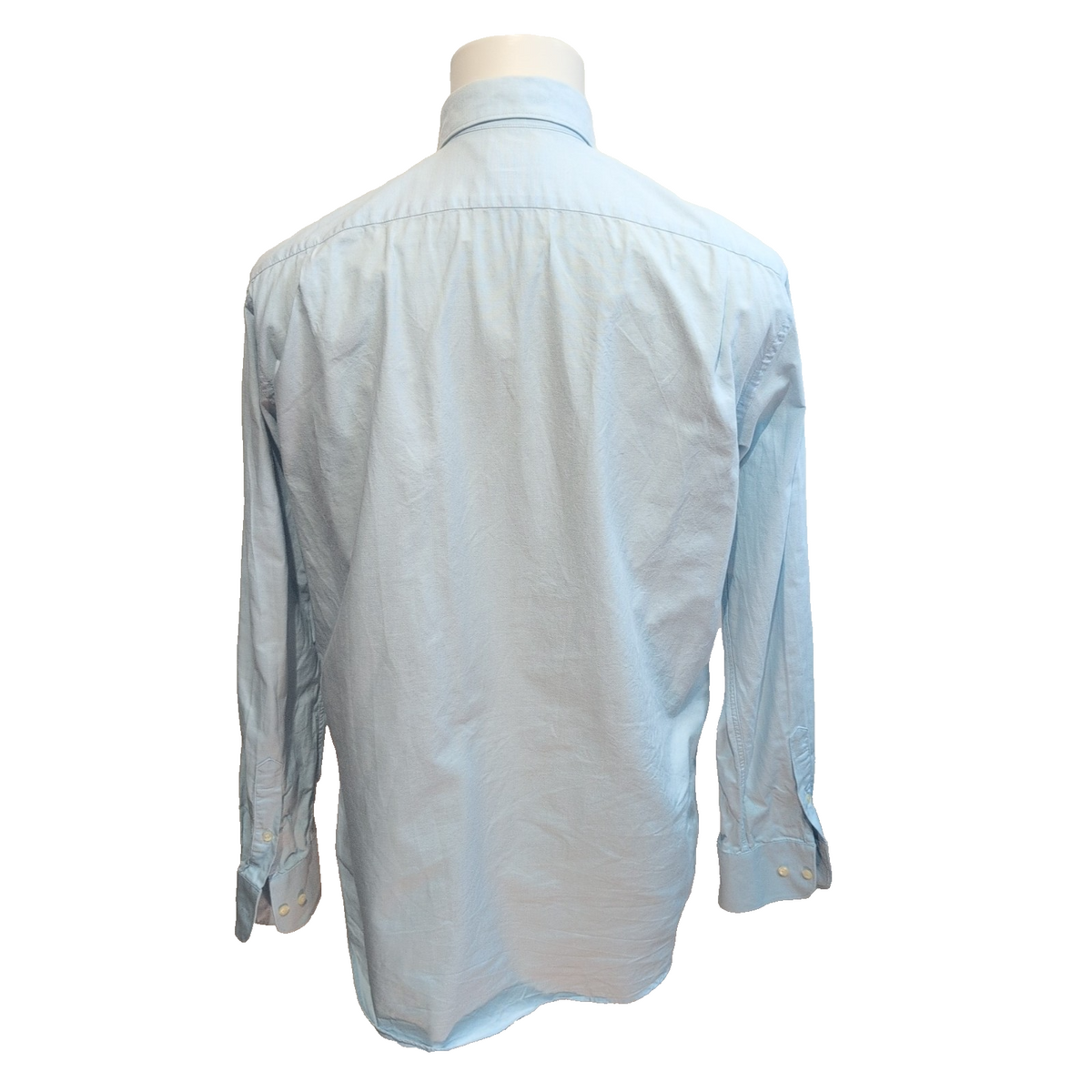 Chemise Lacoste 40 M L Hong Kong bleu clair logo vert coton manches longues