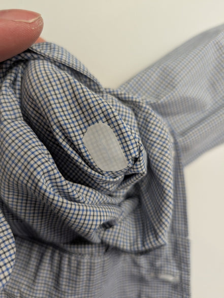 Chemise Polo Ralph Lauren Shirt S Custom Fit Micro-Carreaux Bleu Blanc Button Do