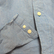 Chemise Nautica L Bleu Micro Carreaux 100% Coton Manches Courtes