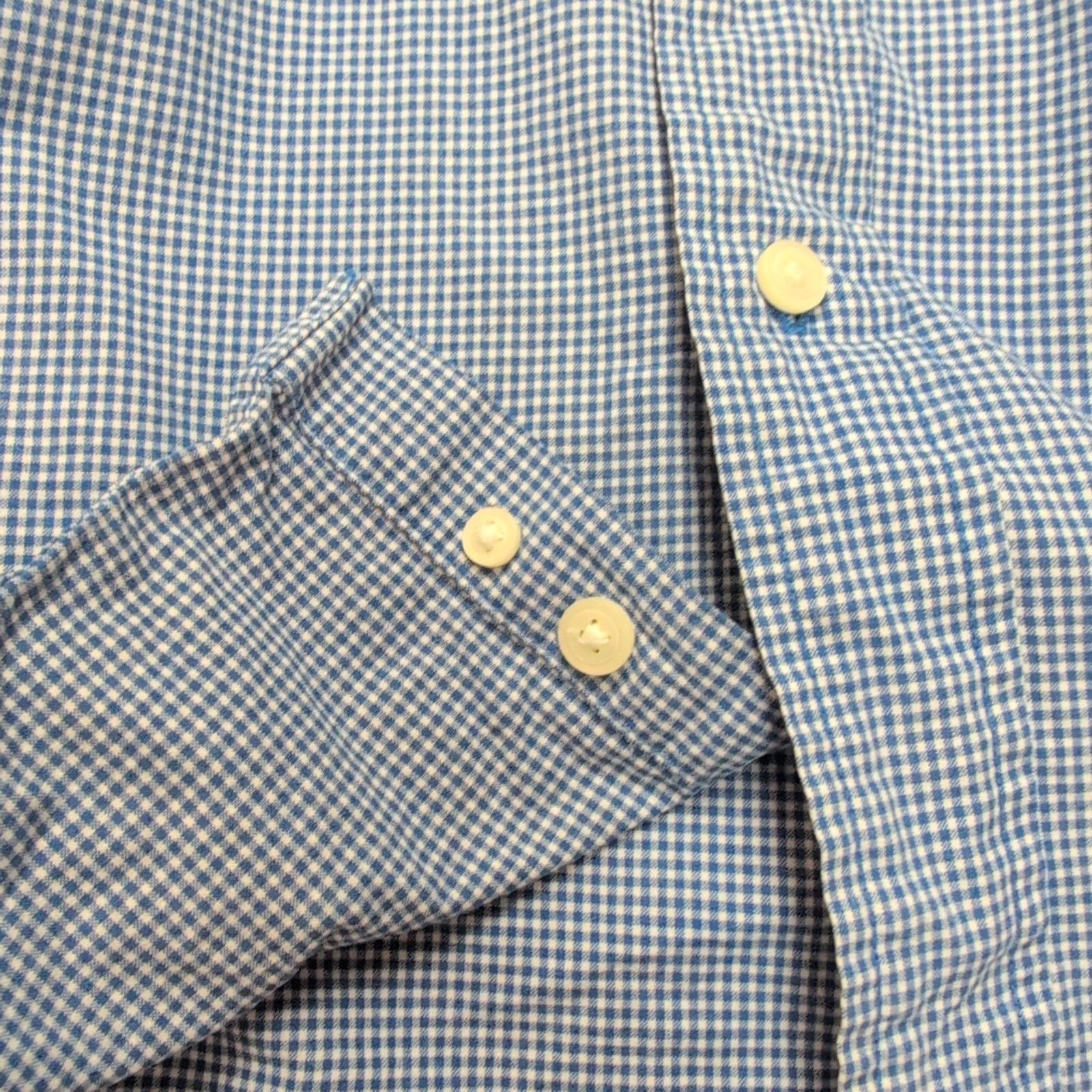 Chemise Nautica L Bleu Micro Carreaux 100% Coton Manches Courtes