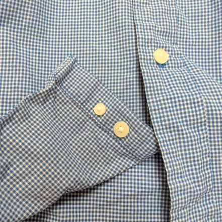 Chemise Nautica L Bleu Micro Carreaux 100% Coton Manches Courtes