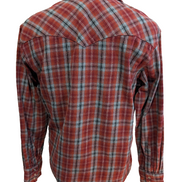 Wrangler M Chemise Western Flanelle Rouge Carreaux Boutons-pression